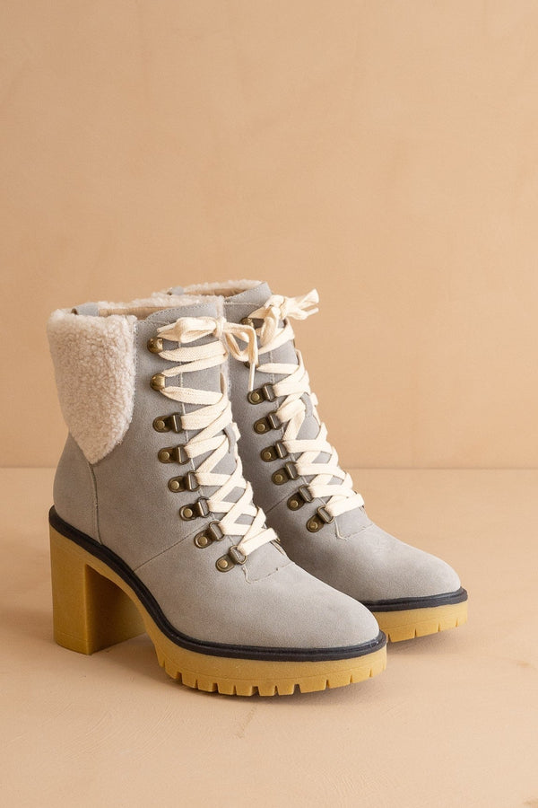The Madilyn - Platform Shearling Boots- Grey *Final Sale*