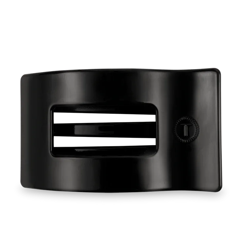 Teleties Large Flat Rectangle Hair Clip in Jet Black