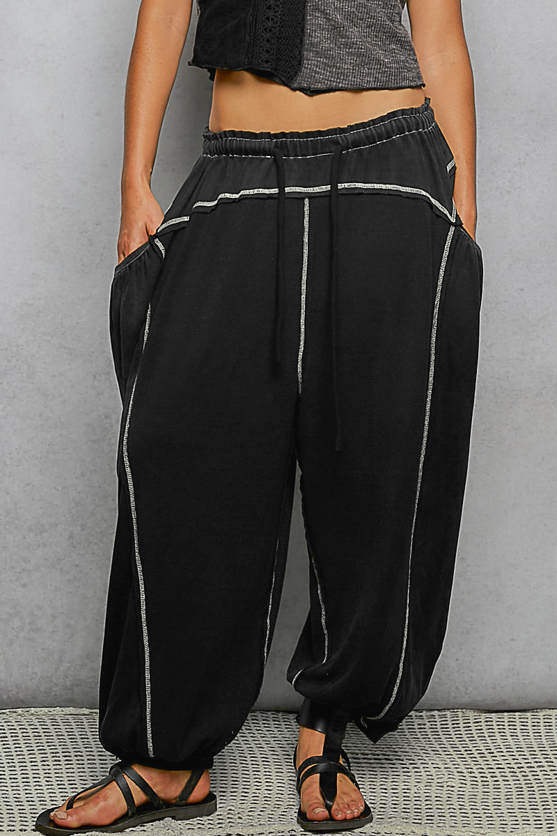 PREORDER- Relaxed Fit Stitch Detail Pants