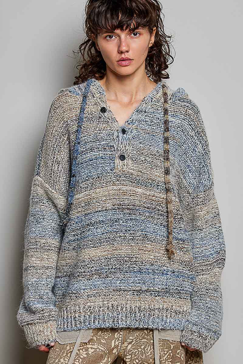 PREORDER- Oversized Hooded Knit Sweater