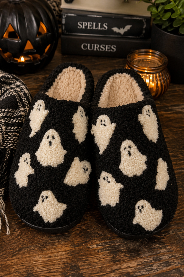 Ghost Time Slippers - Black