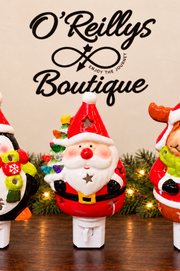 5.91"H Electric Ceramic Christmas Character Figurine Nightlight