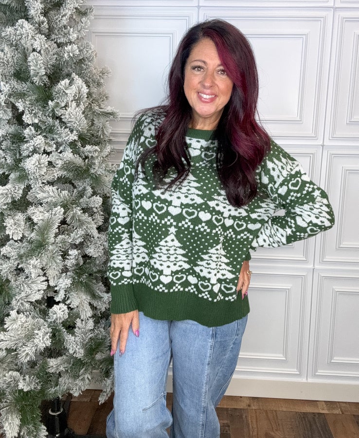 Dear Scarlett: Forest Of Christmas Sweater-2 Colors