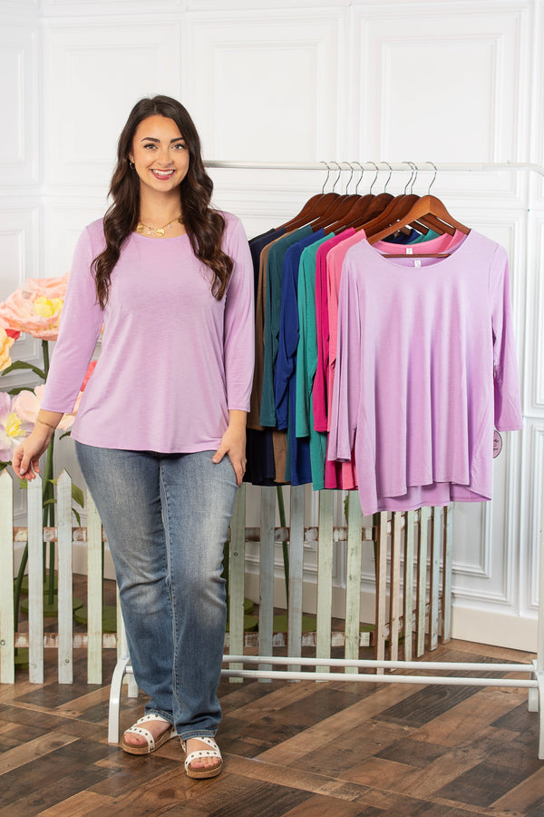 Dear Scarlett Solid Round Neck Long Sleeve