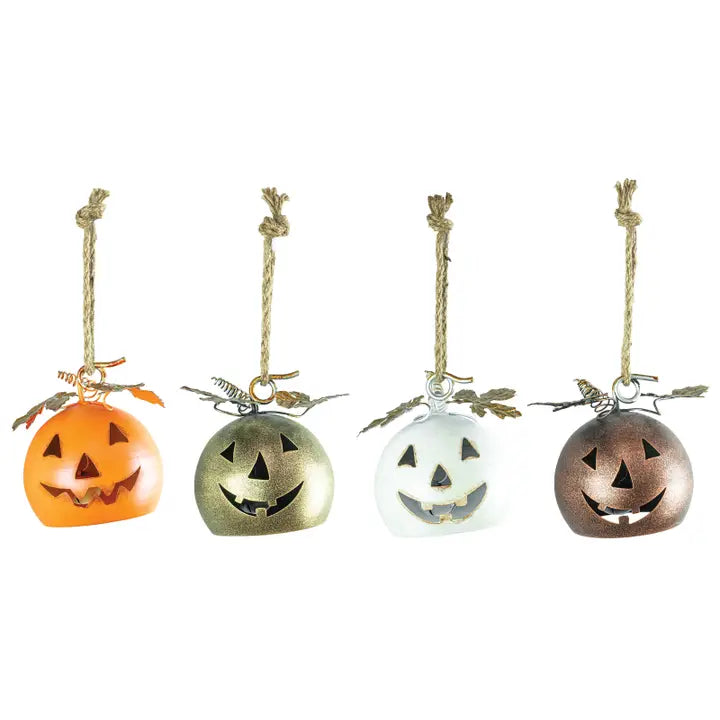 Metallic Jack O Lantern Ornaments - Multiple Colors