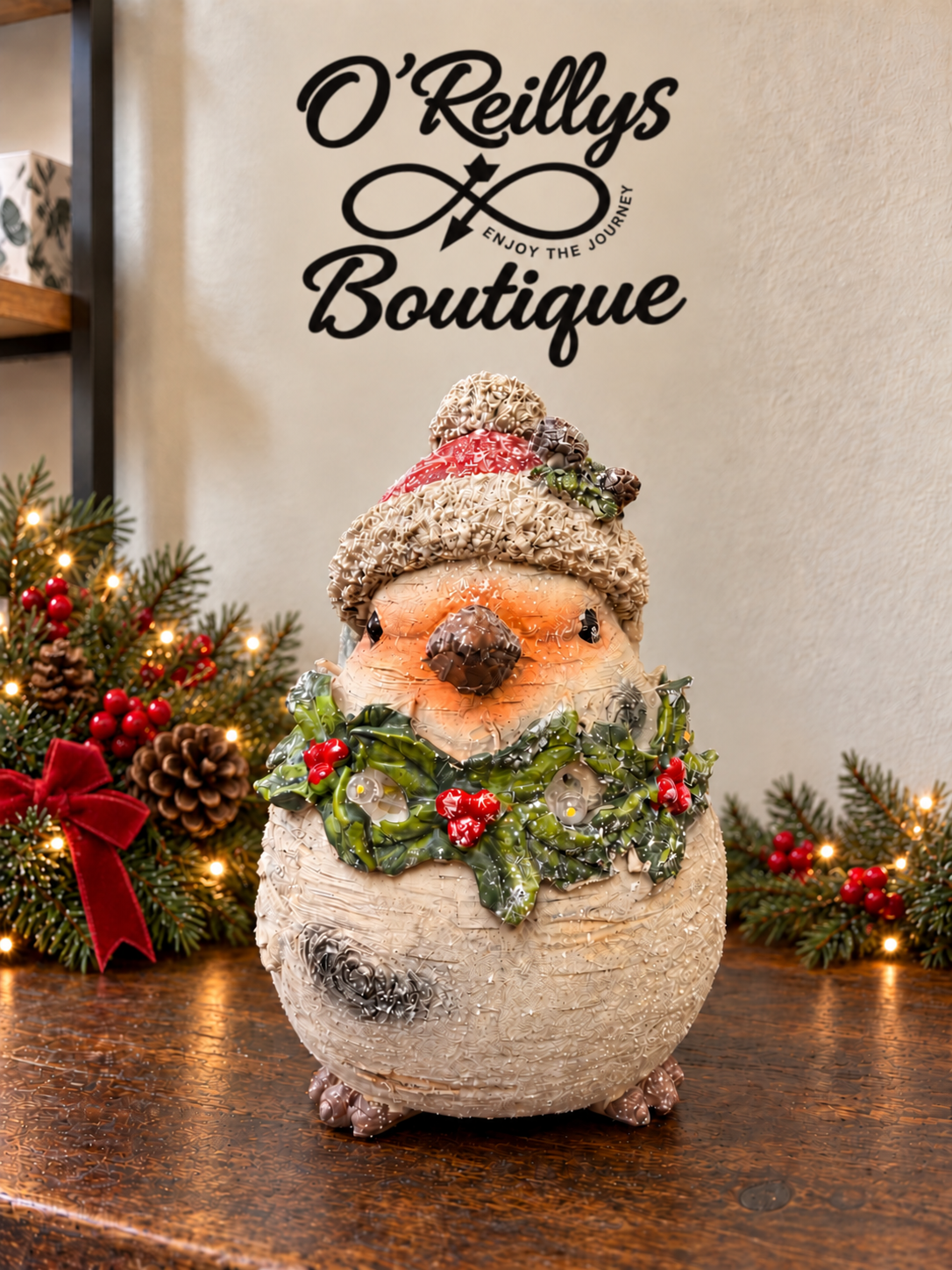 8.2"L B/O Resin Christmas Bird Light