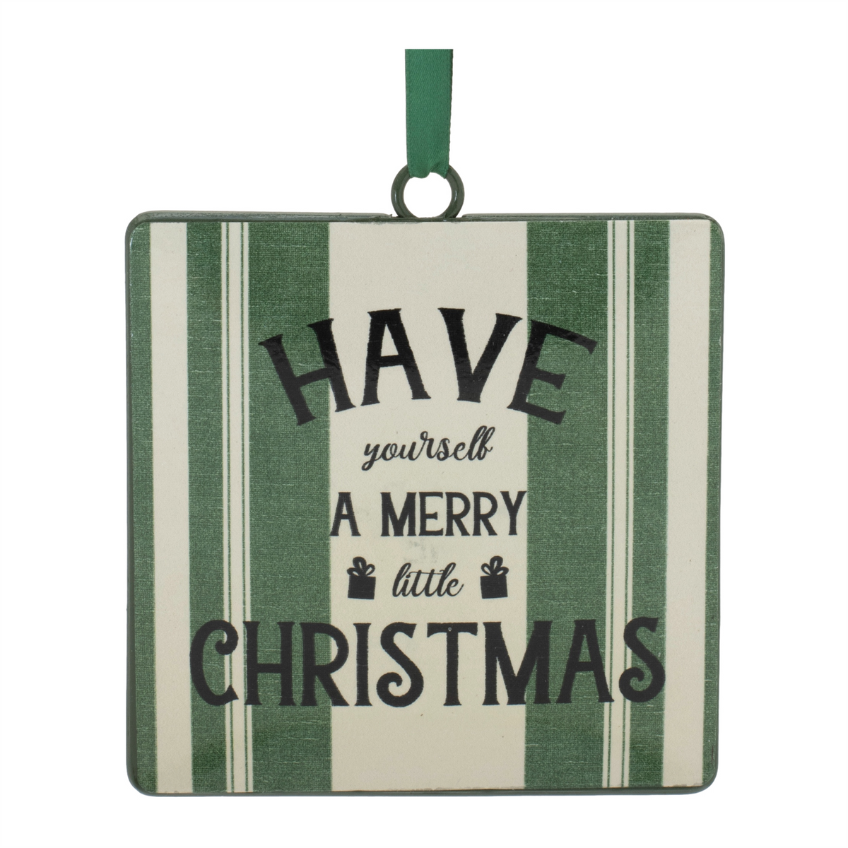 5" Square Iron Ornament in Green