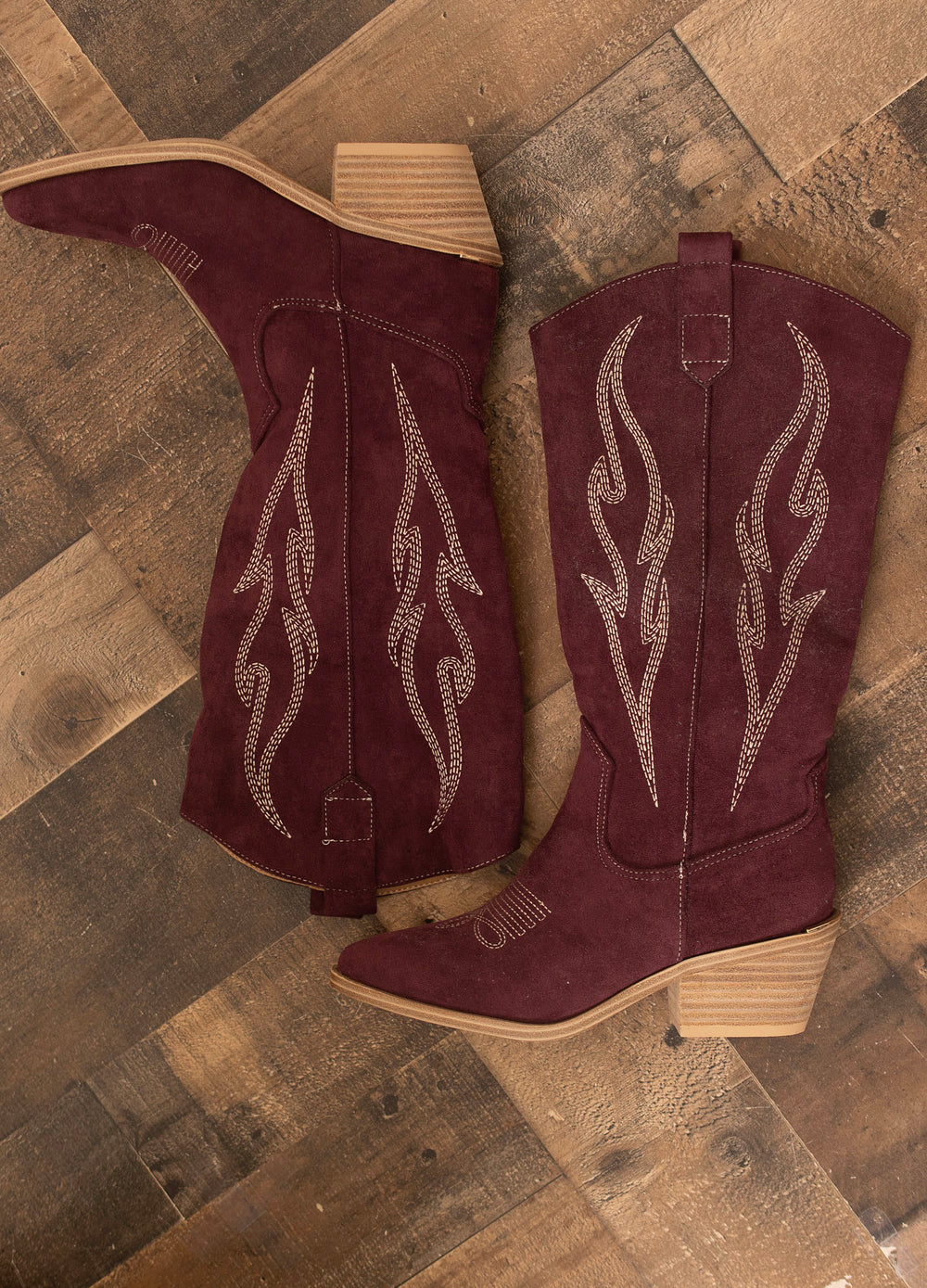 Stitched Suede Headliner Boots