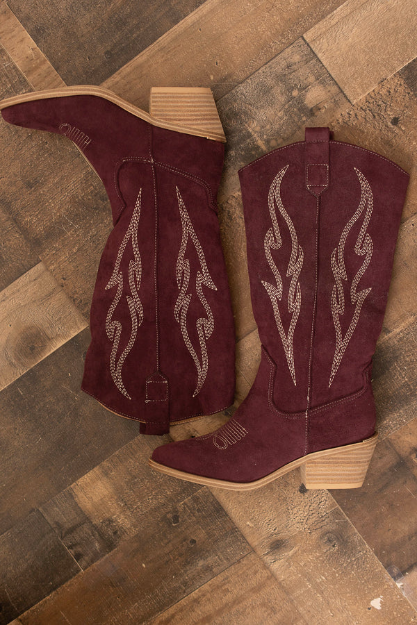 Stitched Suede Headliner Boots