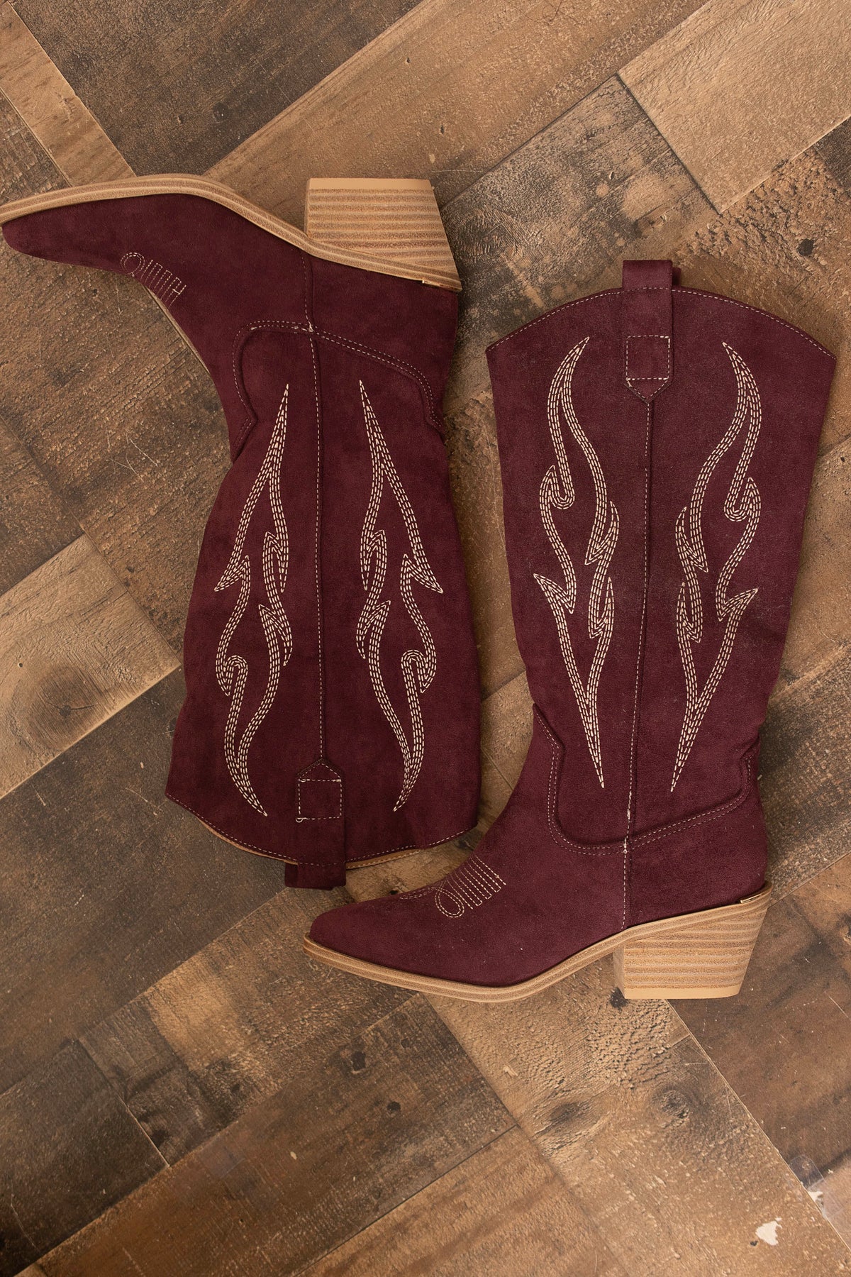 Stitched Suede Headliner Boots