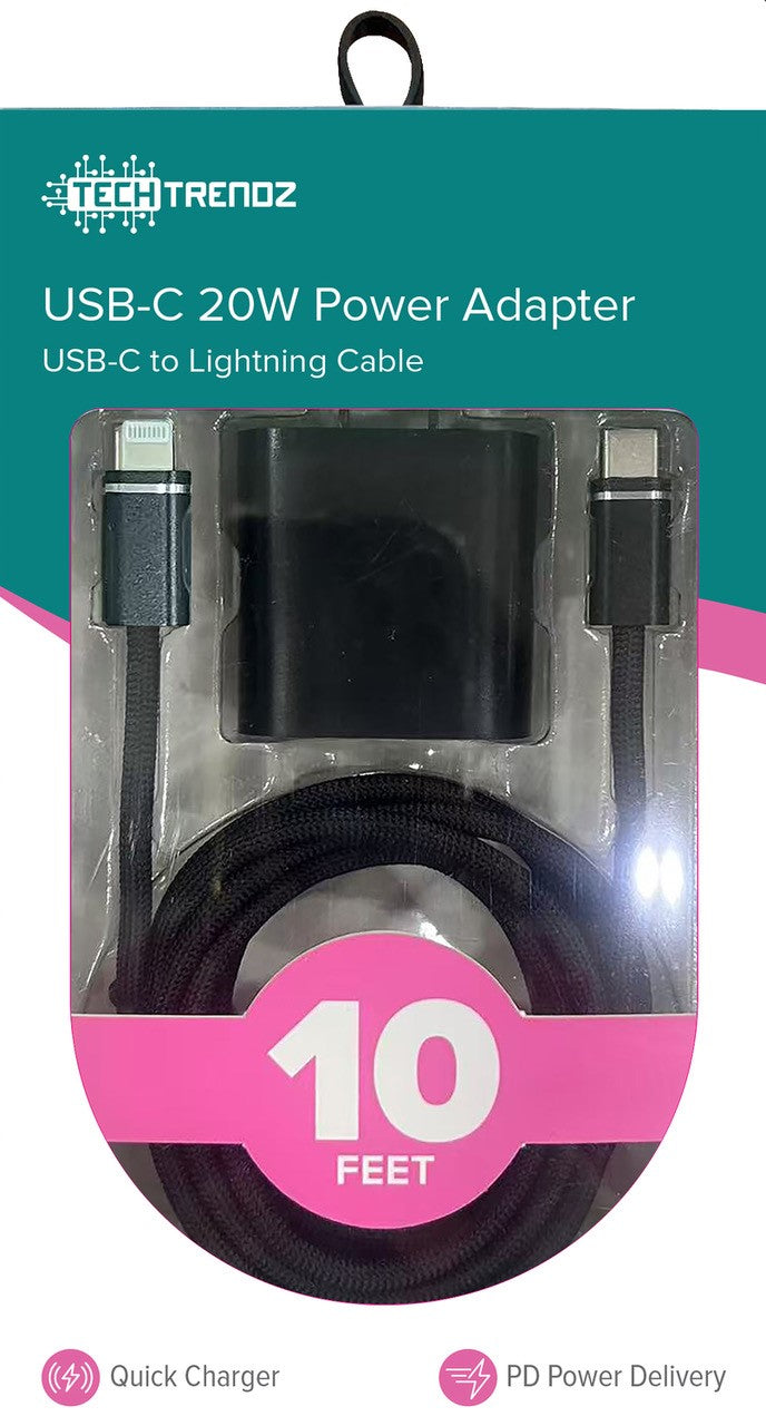 PREORDER- 10ft. USBC to Lightning Fast Charging Set