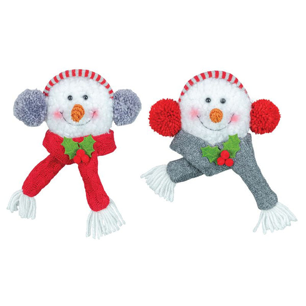 Earmuffs Snowman Head Ornament