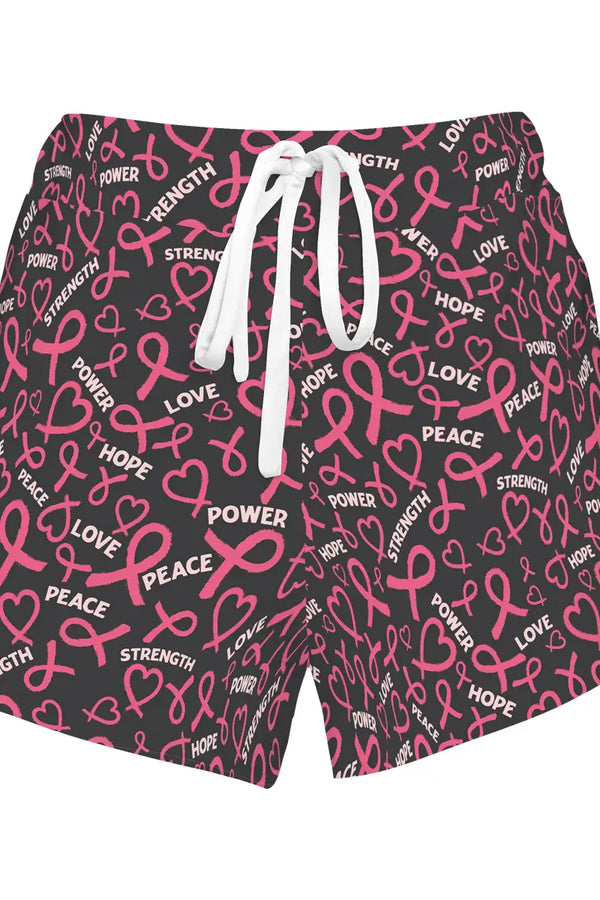 Pink Ribbon Heart PJ Shorts