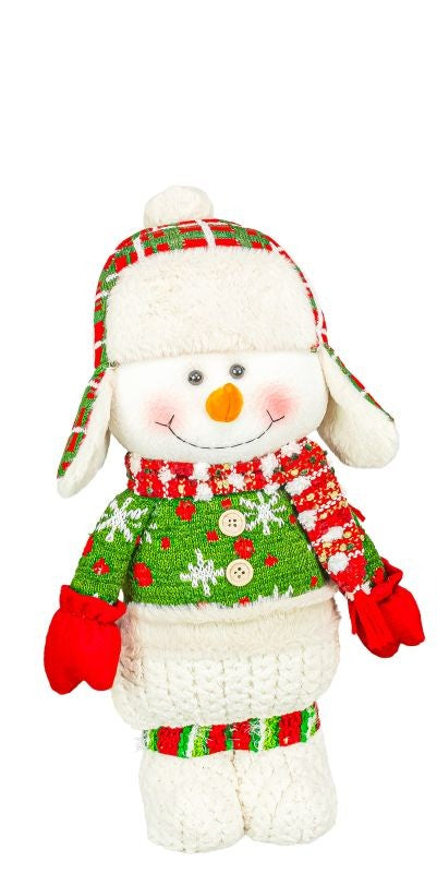 Spiffy Snowman Stander with Trapper Hat