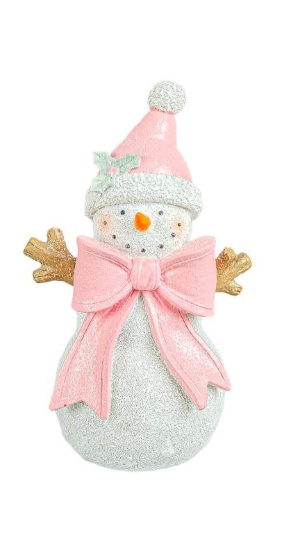 Pastel Bow Snowman 5" Stander - Multiple Colors