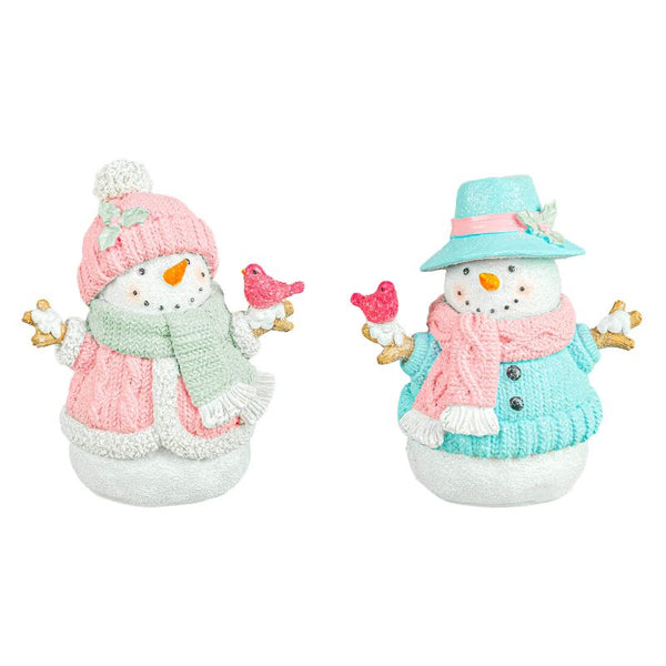 Pastel Scarf Snowman 4" Stander