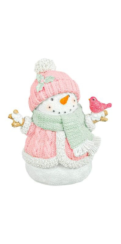 Pastel Scarf Snowman 4" Stander - Multiple Colors