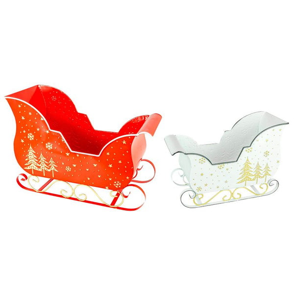 Gold Trim Metal Sleigh