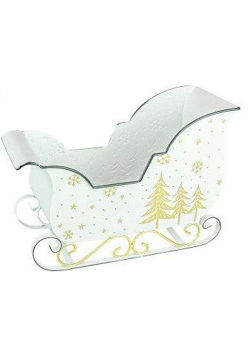 Gold Trim Metal Sleigh - Multiple Sizes