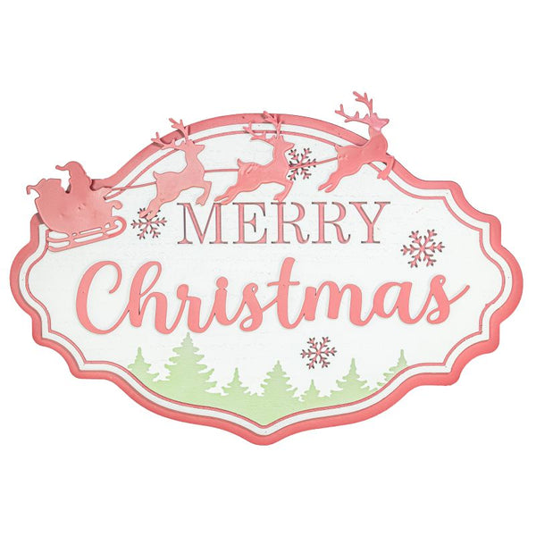 Santa's Flight Merry Christmas Sign