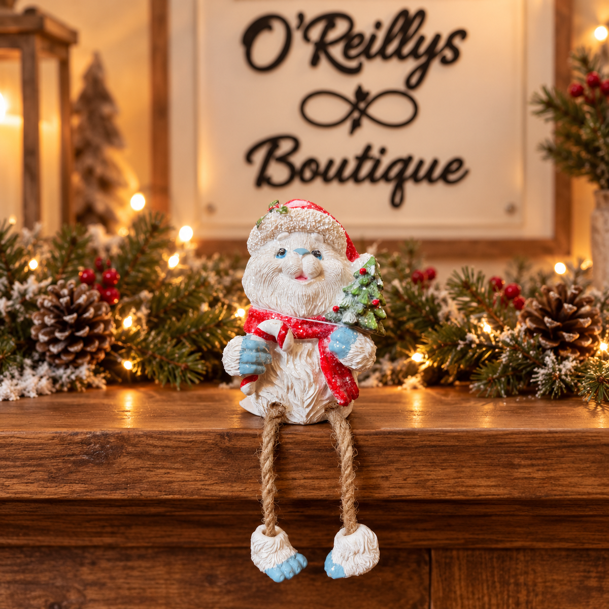 Resin Holiday Yeti Shelf Sitter