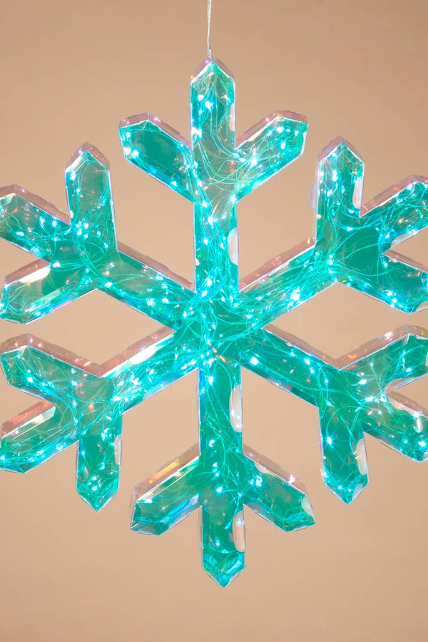 15.75"D USB Electric Lighted Hanging Holographic Snowflake W/ Remote Control