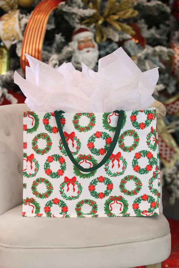 Ribbon Wreath Tote Bag in Multi