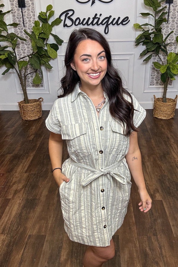 Harbor Breeze Dress - Ivory/Stripe