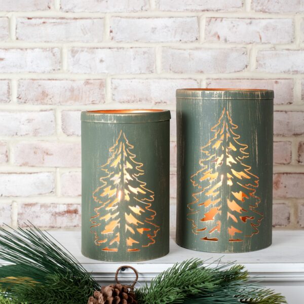 Green Tin Tree Lantern - 2 Sizes