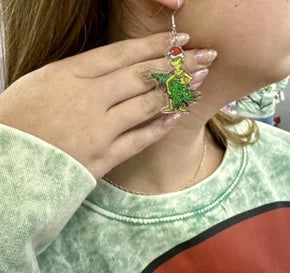 Tree Stealing Grinch Earrings