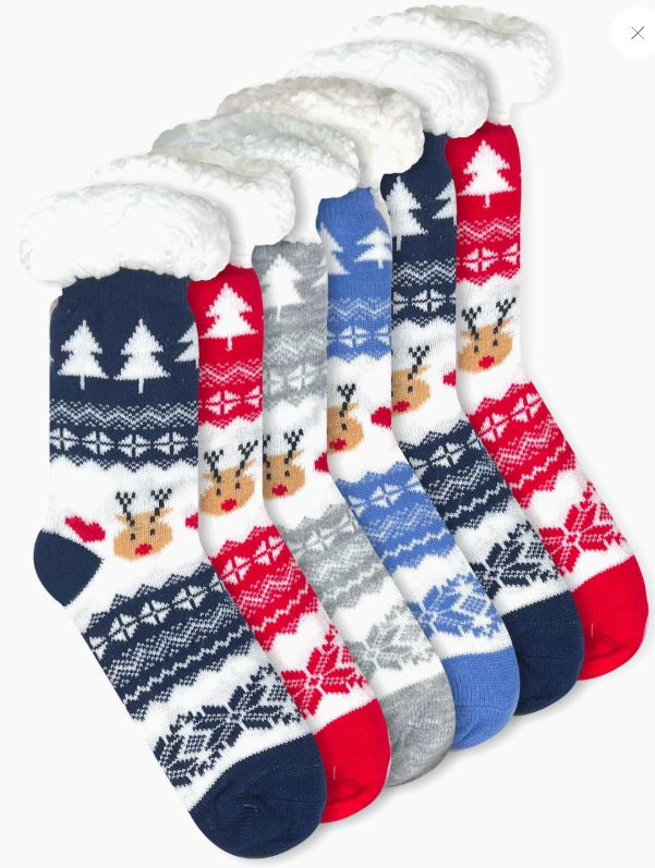 Sherpa Lined Rudolph Slipper Socks