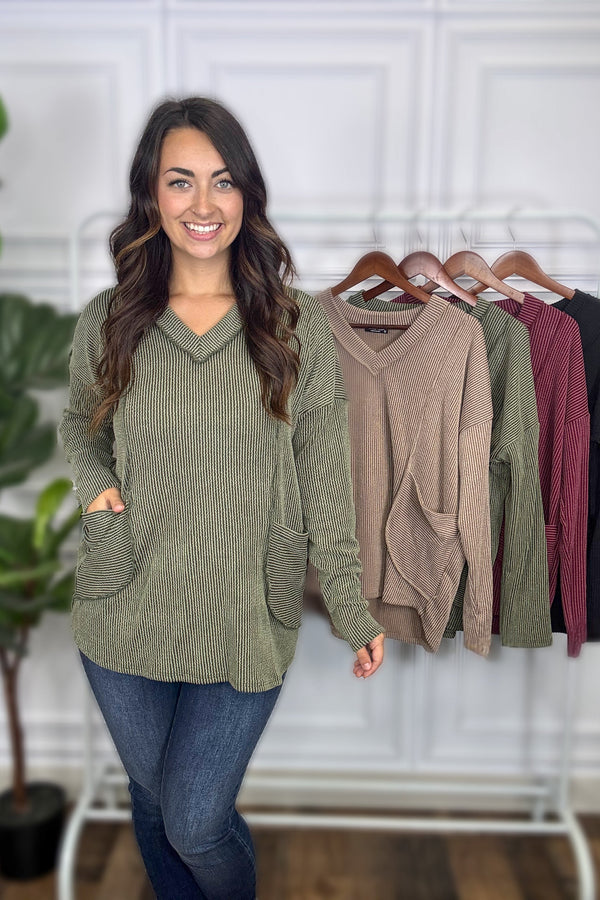 Harvest Moon Urban Ribbed Top - Multiple Colors *Final Sale*