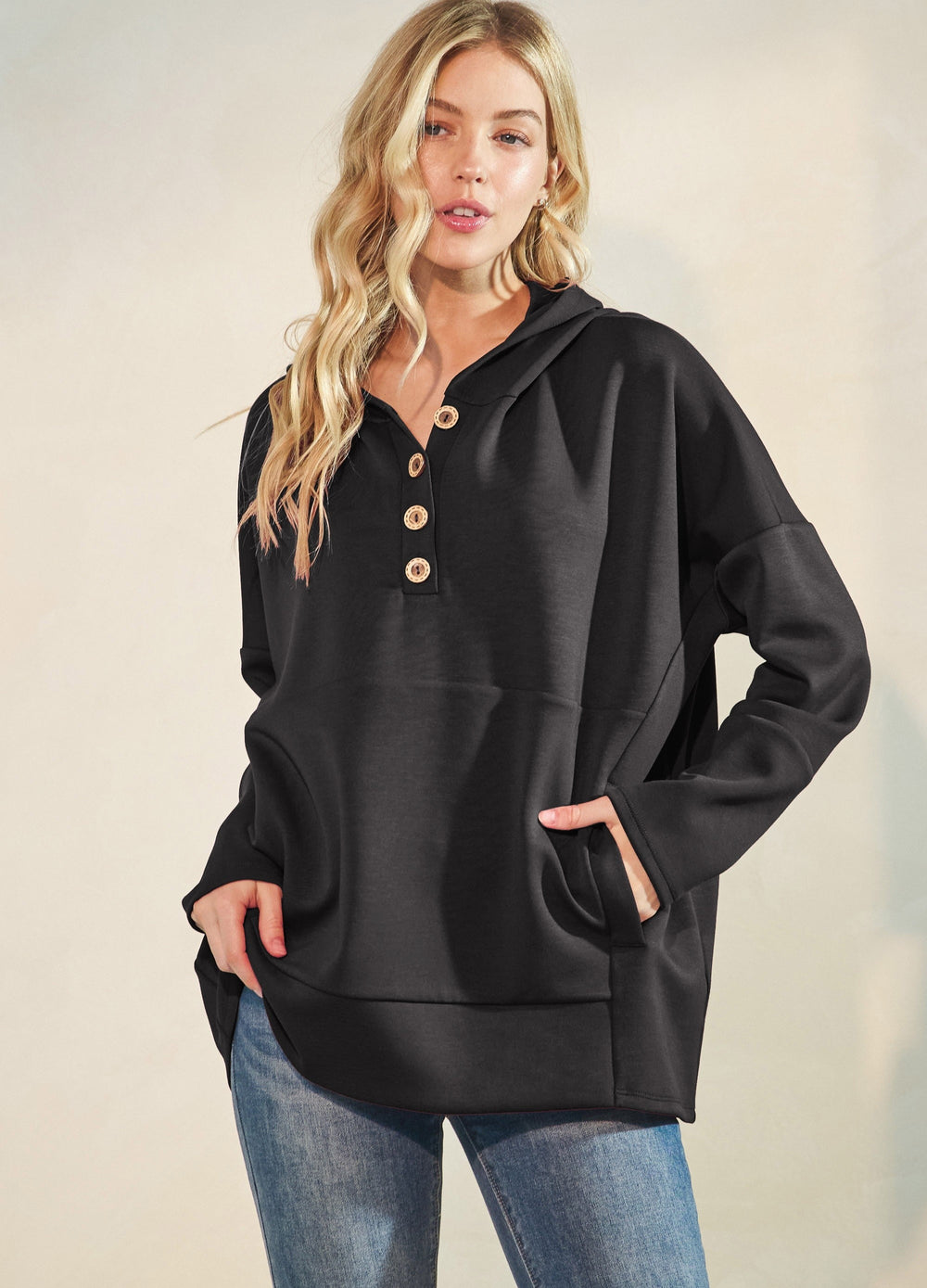 Chilly Days Scuba Hoodie - Black