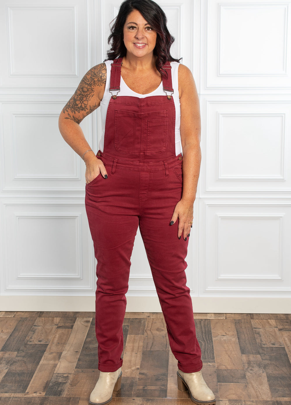 Judy Blue Maroon Overalls