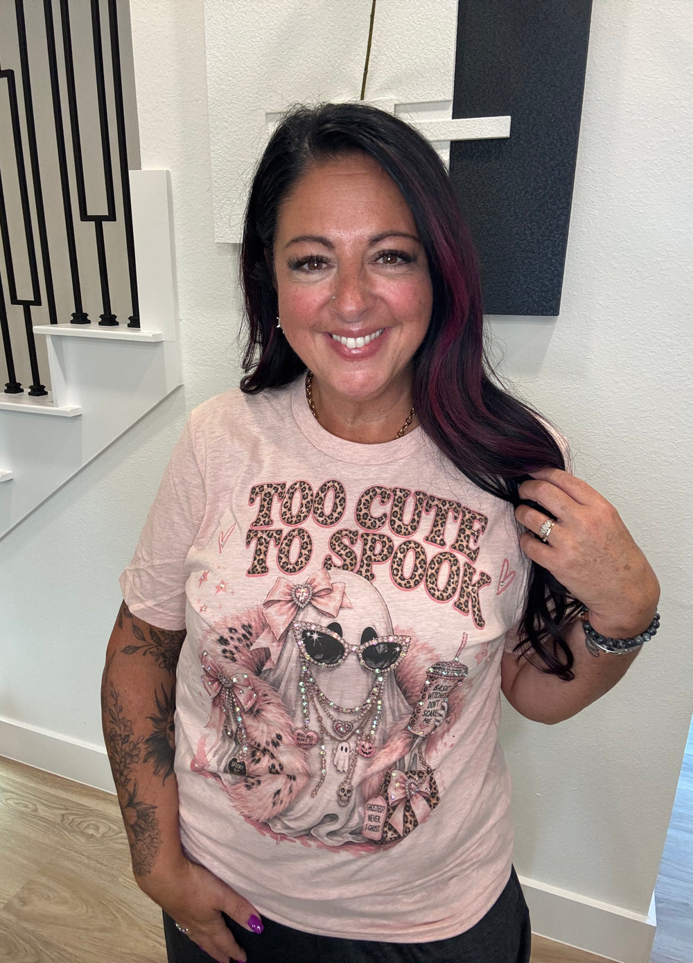 Too Cute Ghost Bling Graphic Tee