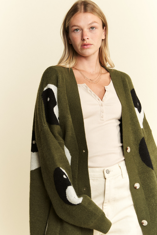Oversized Yin Yang Cardigan
