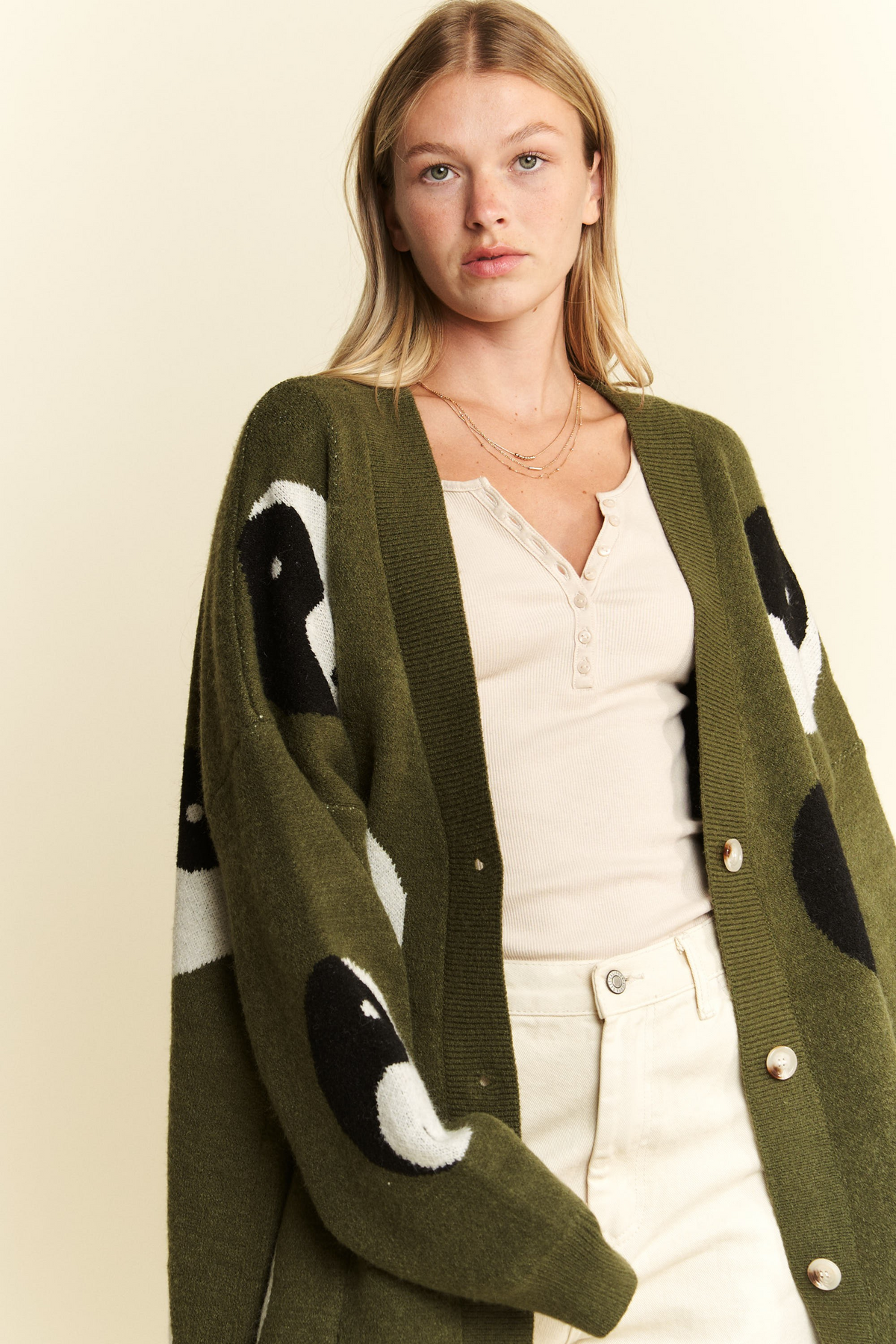 Oversized Yin Yang Cardigan