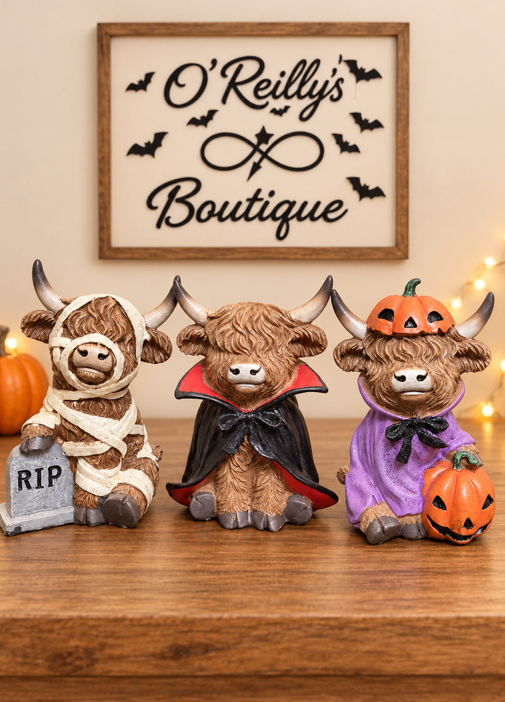Resin Halloween Highland Cow - Multiple Designs