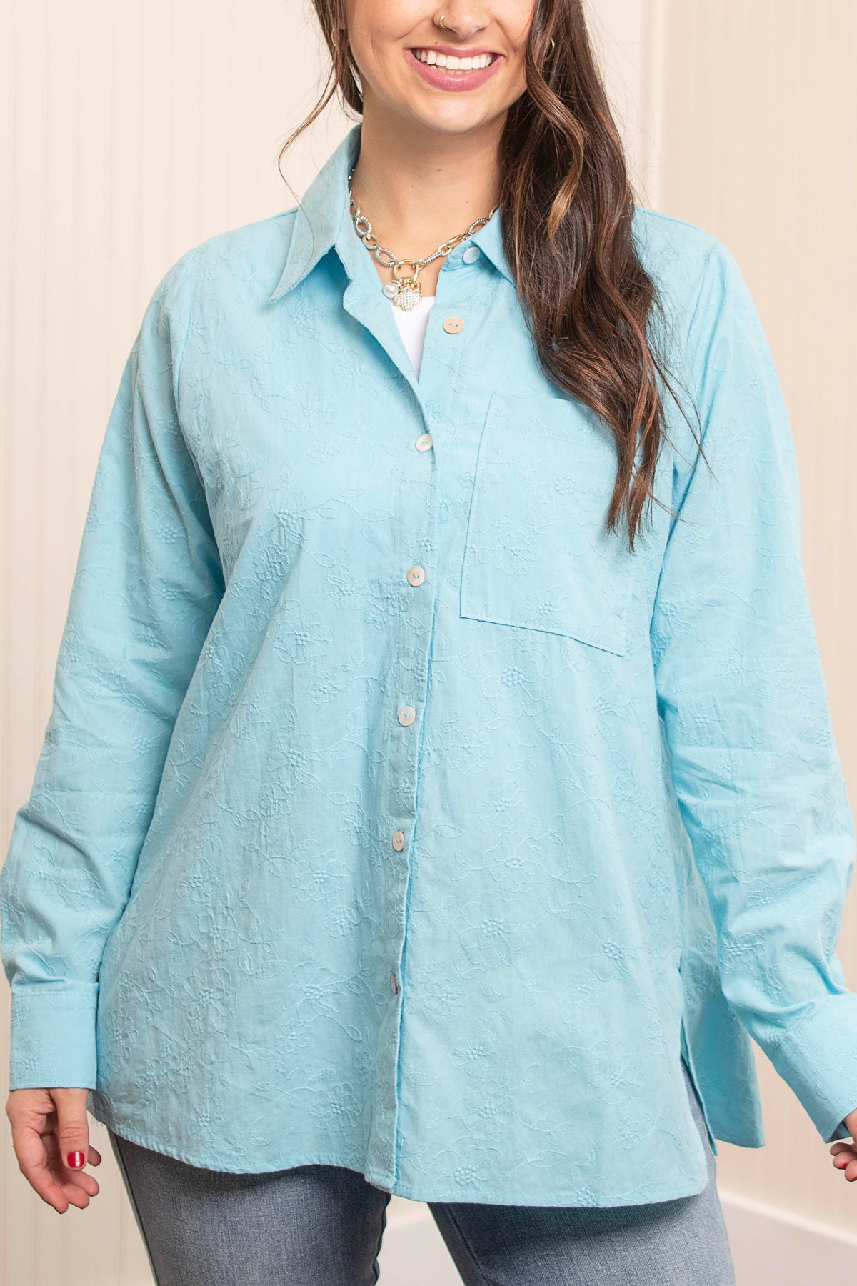 Dear Scarlett Better Yet Softstitch Top in Aqua