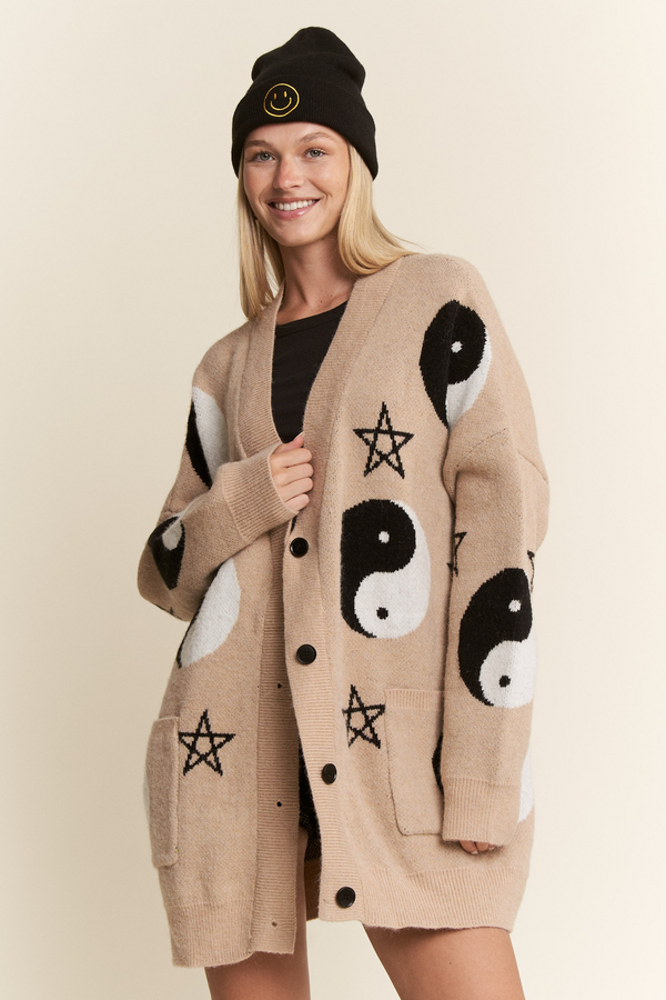 Yin Yang Star Knit Cardigan