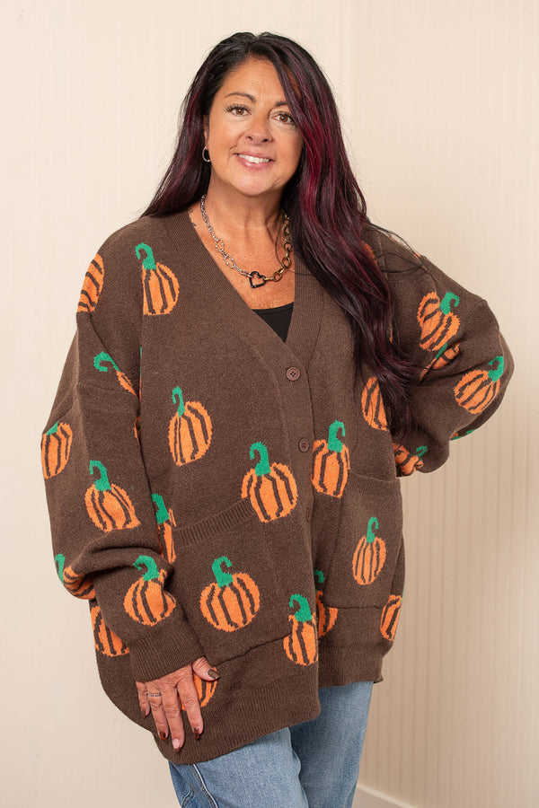 Pumpkin Kisses Patchwork Cardigan