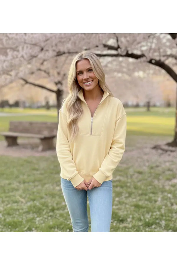 JadyK Isabella 1/2 Zip Sweatshirt - Yellow