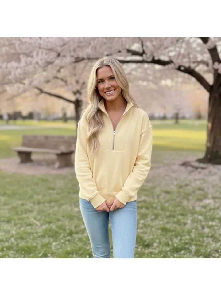 JadyK Isabella 1/2 Zip Sweatshirt - Yellow