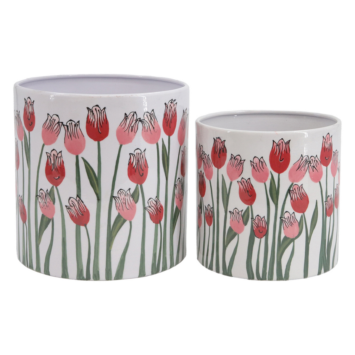 Painted Tulip Flower Planter - Multiple Sizes