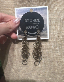 Lost & Found Graduating Ring Chains On Post Earrings
