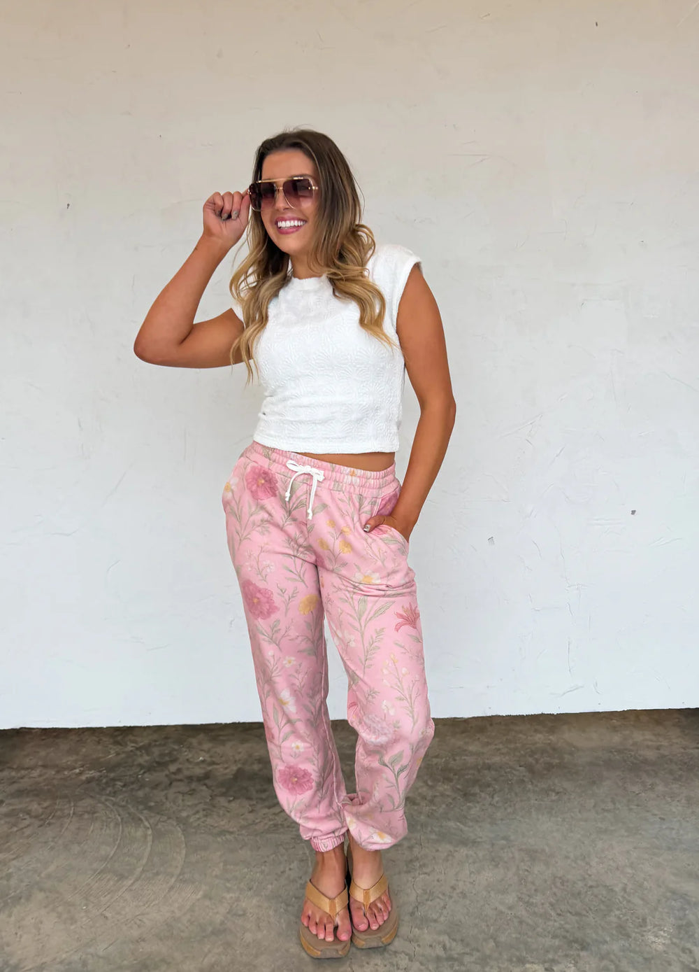 Cozy Bloom Joggers - Pink Floral
