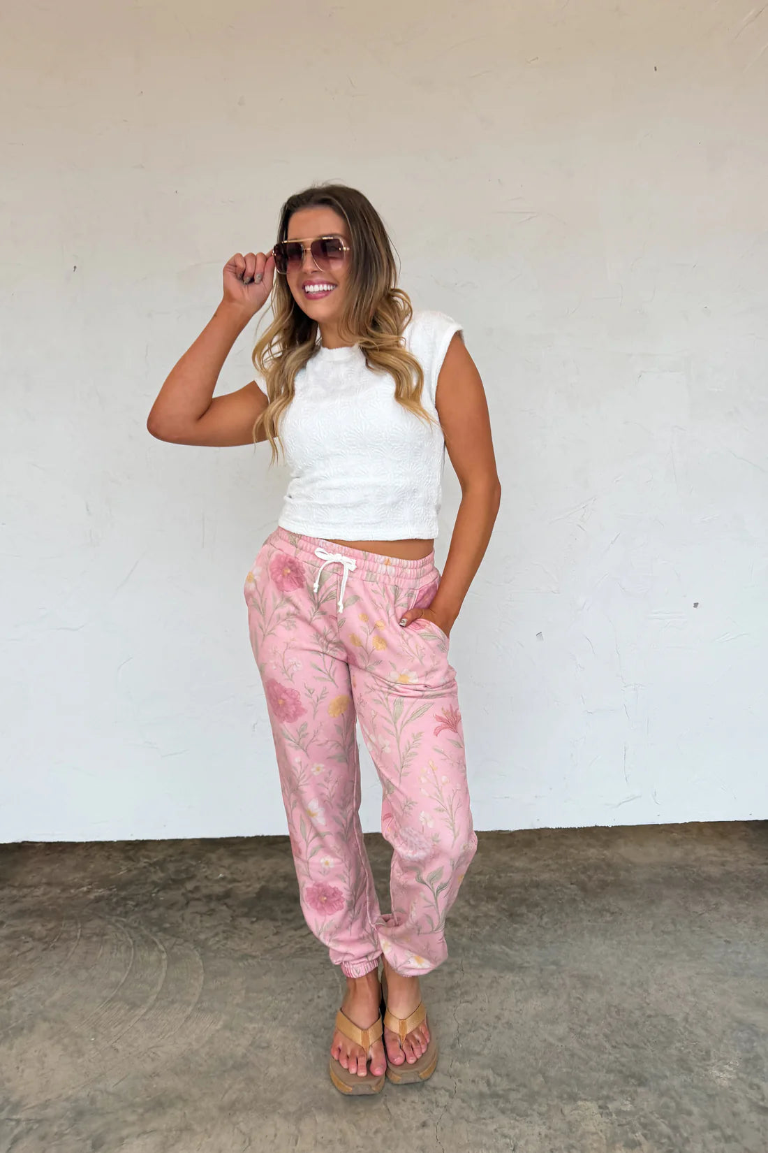 Cozy Bloom Joggers - Pink Floral