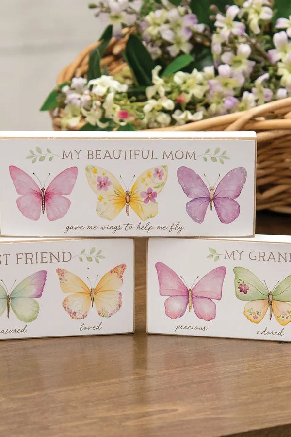 Butterfly Blooms Block Decor - Multiple Designs
