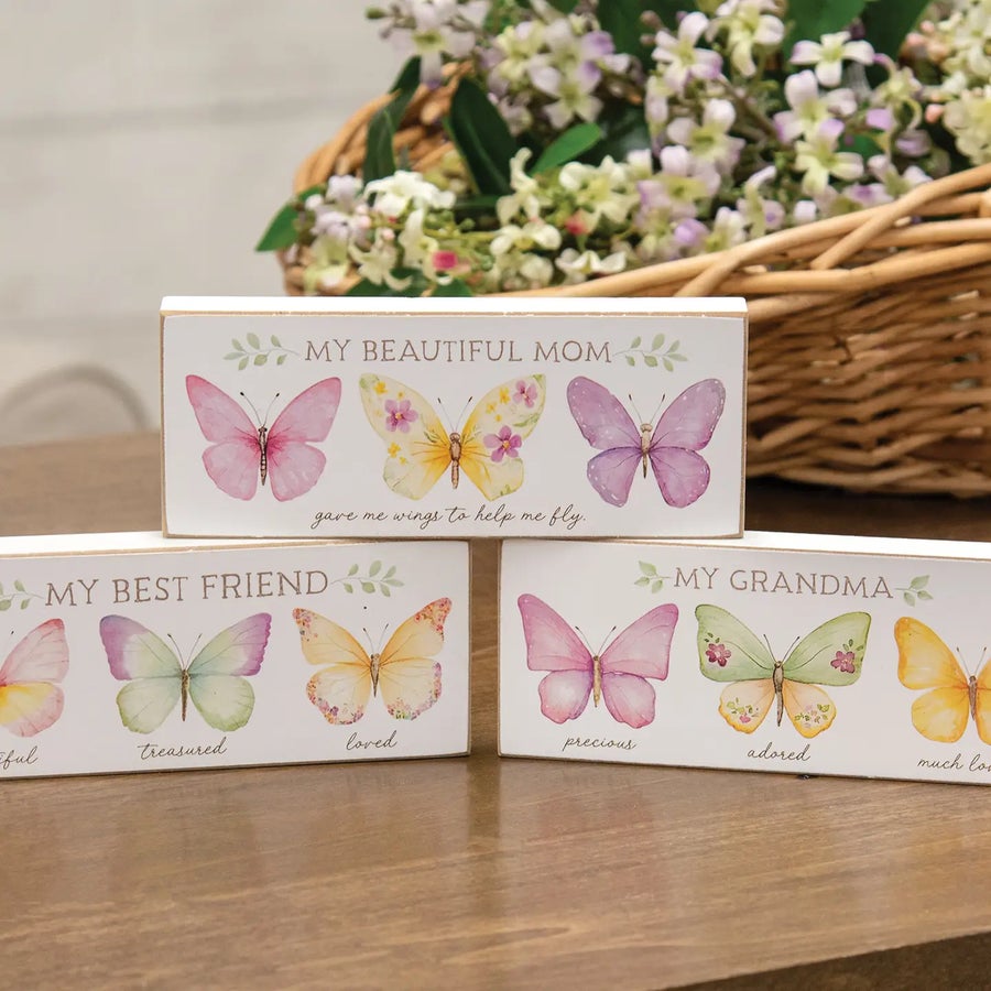 Butterfly Blooms Block Decor - Multiple Designs
