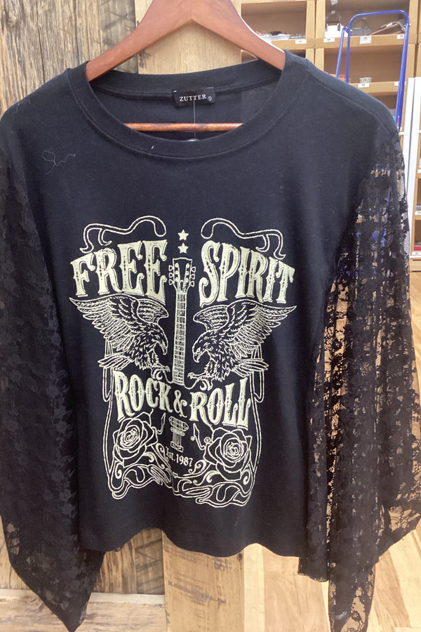 Rock And Roll Vibes Top - Black